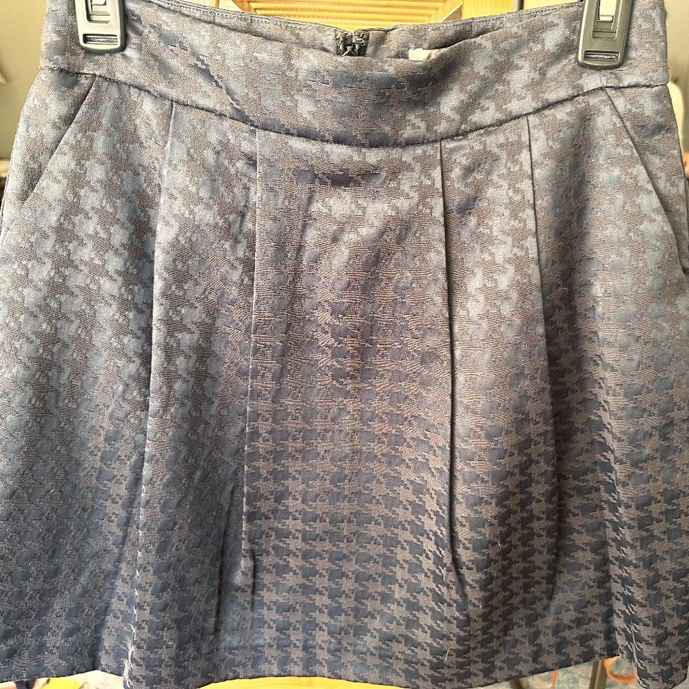 Halogen Circle Skirt with Blue/Green/Grey Checkered Pattern, Size 4